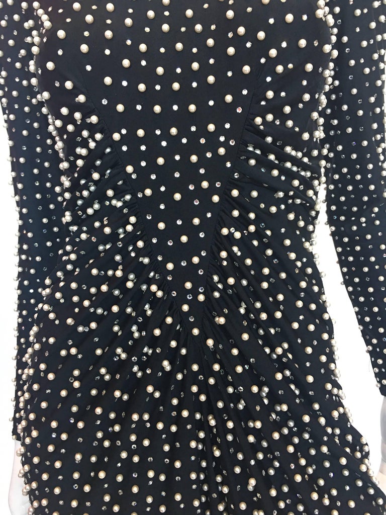 Lillie Rubin 1980's Pearl Encrusted Dress