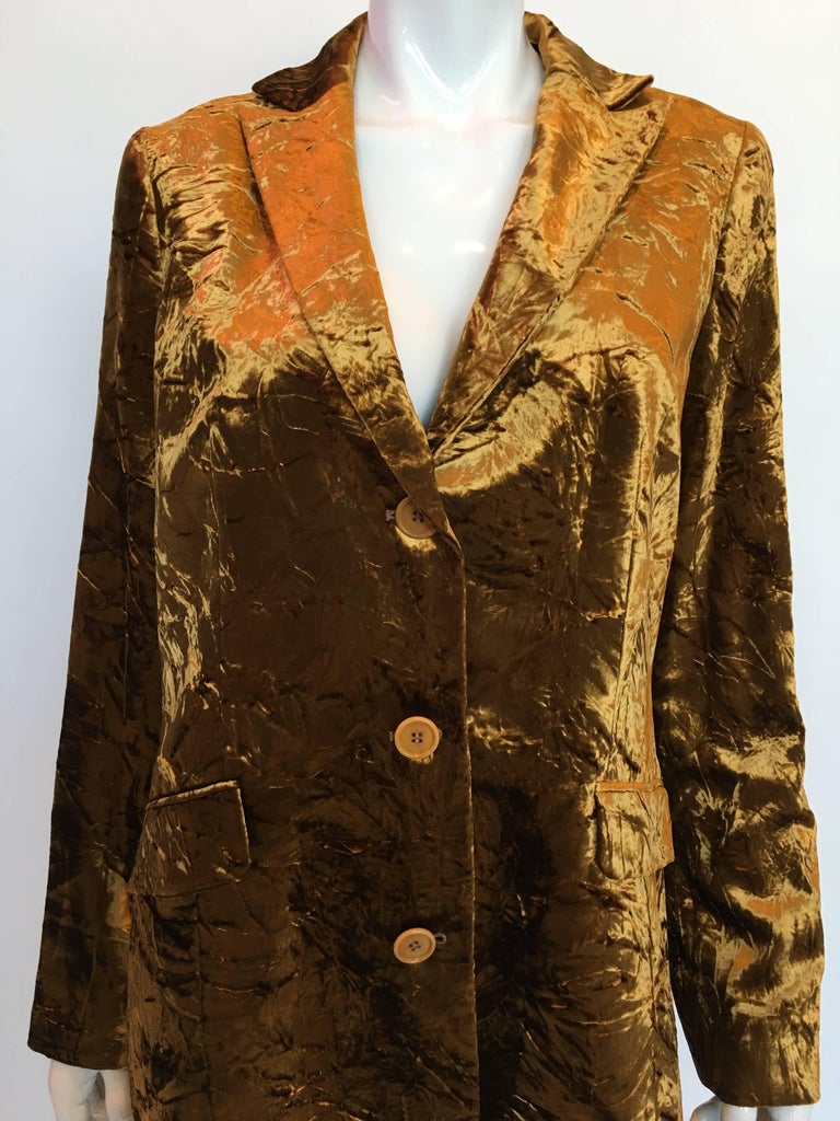 Etro Contemporary Gold Crushed Velvet Jacket