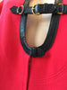 Hermès 1970's Crimson Red Tunic Top with Black Leather Strapping