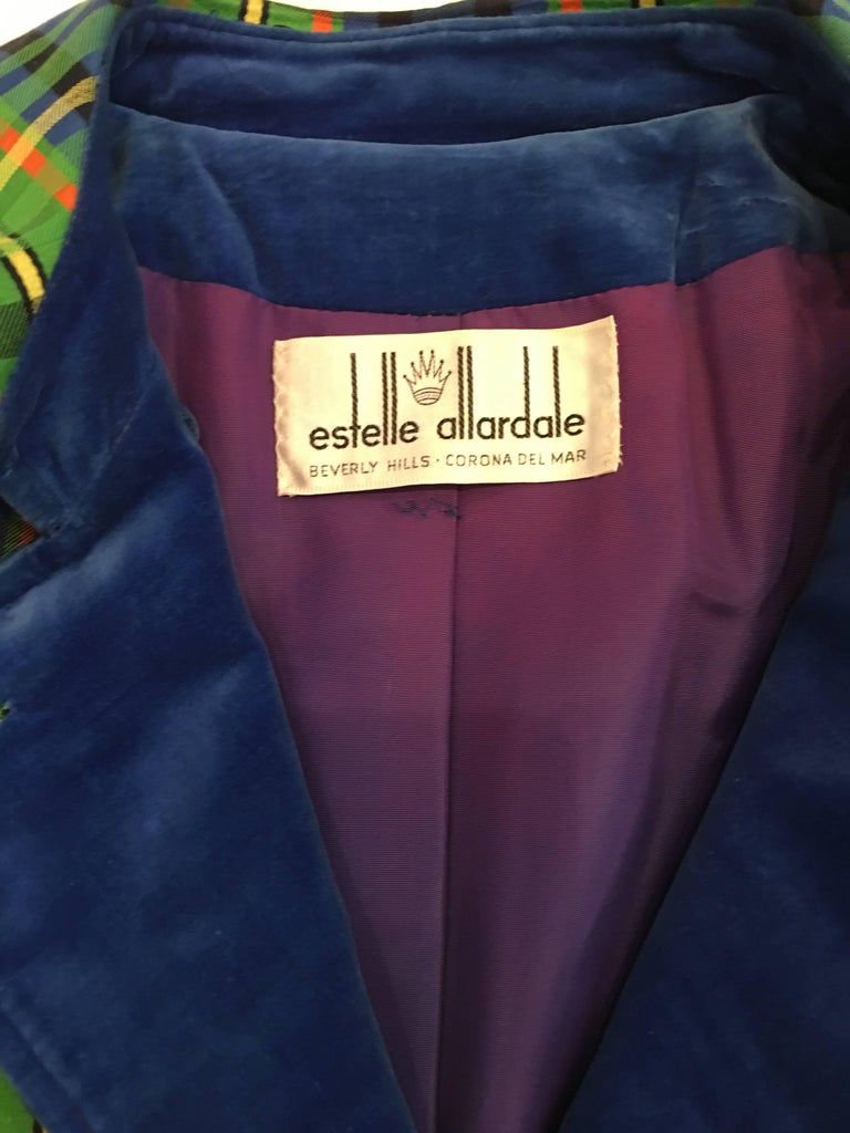Estelle Allardale 1970's Plaid Maxi Coat