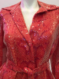 Bill Blass 1970's Lizard Print Sequin Two piece Suit