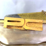 Pierre Cardin Gold and Silver Beaded Monogram Handbag