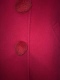 Bill Blass 1980's Pink Coral Pom Pom Wool Coat