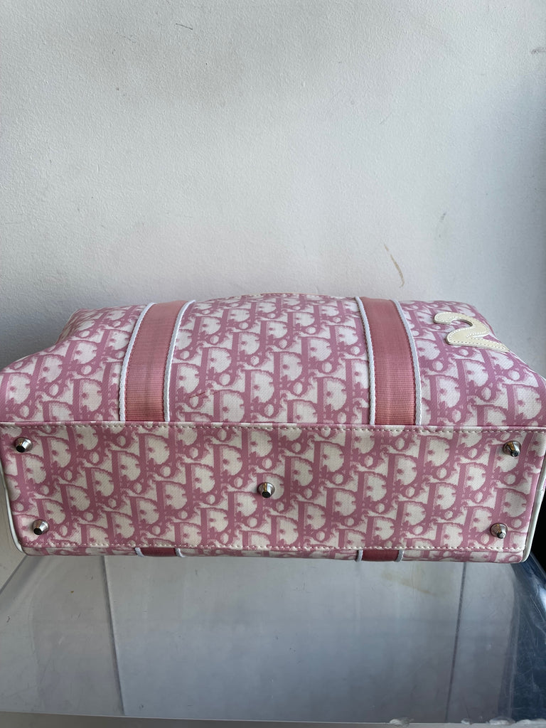 Vintage Christian Dior Pink Monogram Duffle Bag