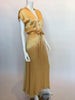 Hollys Harp 1970's Gold Silk Evening Gown