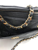 Chanel Black Quilted Chevron Caviar Leather Zip Chain Shoulder Bag