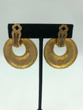 Kenneth Lane Clip On Dangle Earrings with Gold Tone Blast Finish