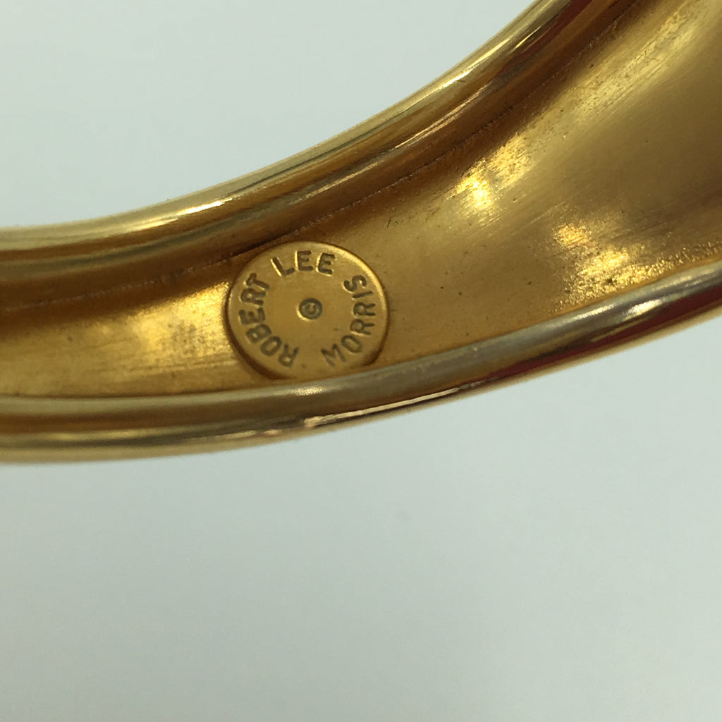 Robert Lee Morris 24k Gold Plated Art Wear Anatomical Cuff Bracelet