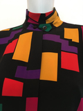 Pierre Cardin Vintage 1980's Abstract Print Blouse