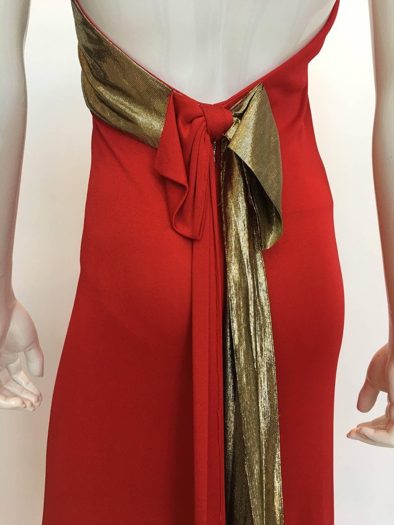 Giorgio Sant'Angelo 1970's Red Jersey Halter Dress
