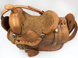 Handmade, Hand Tooled Mexican Leather and Sheepskin Saddle Shoulder Bag