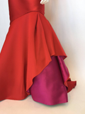 Monique Lhuillier Red Silk Gown